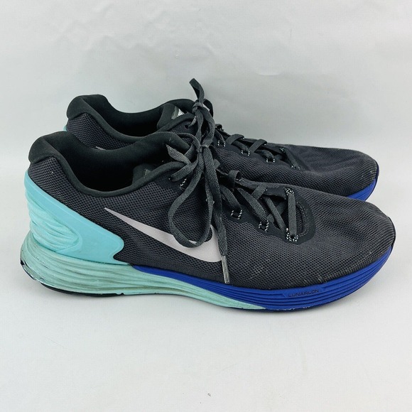 Womens 10 Nike Lunarglide 6 Running Shoe Black Turquoise Purple Athletic Sneaker - Picture 2 of 9